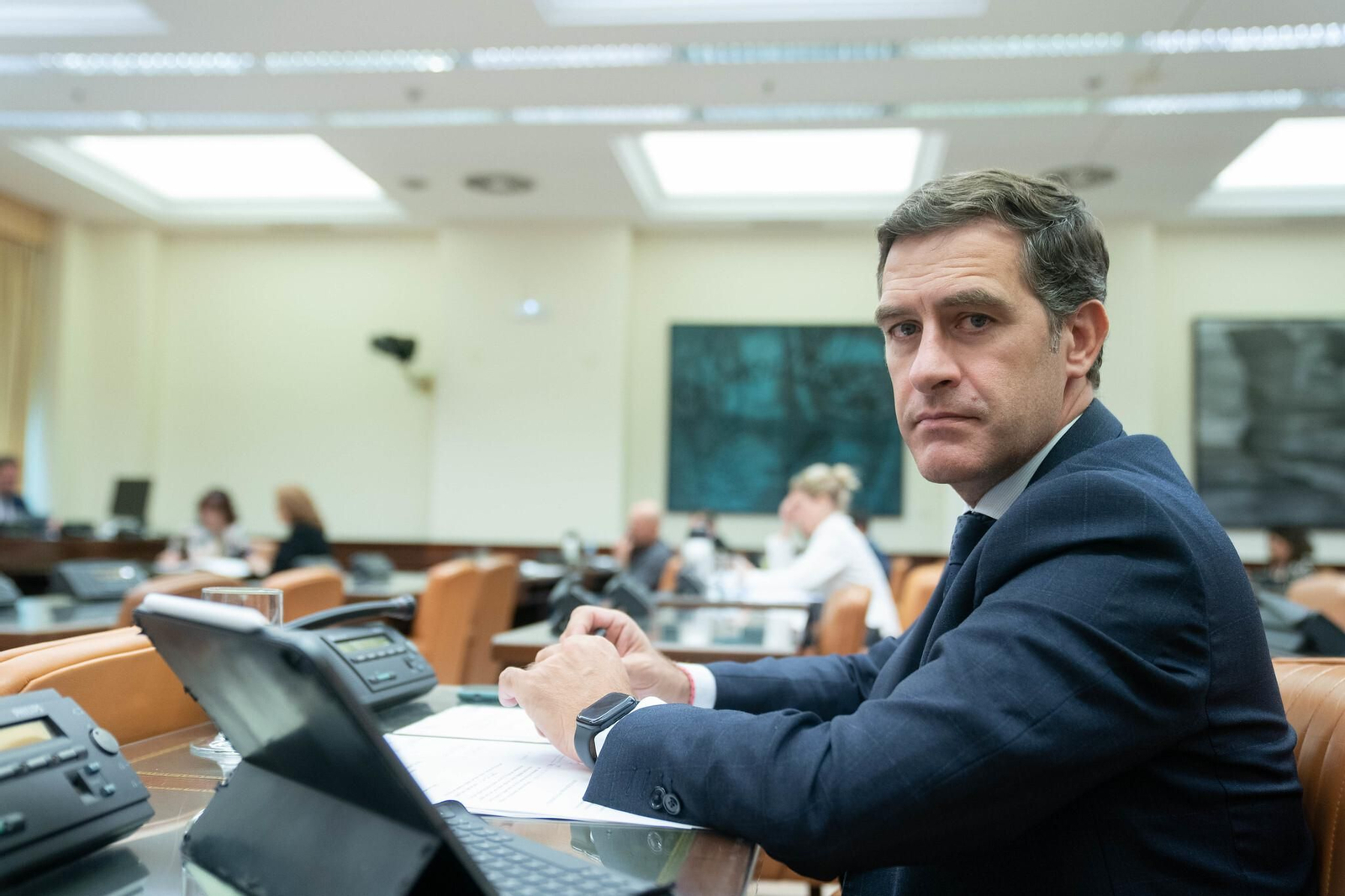 Miguel Ángel Castellón en una de las comisiones del Congreso