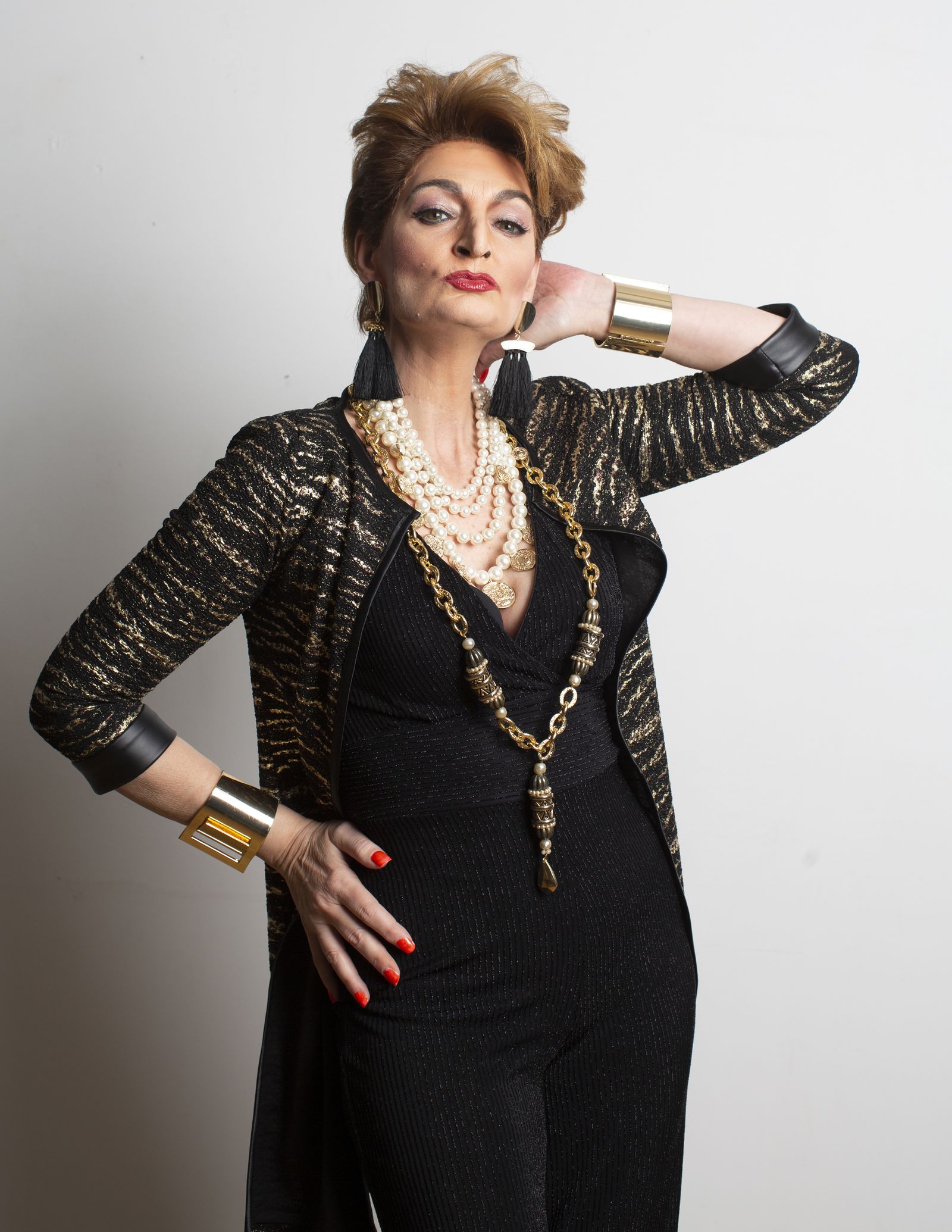 Olga Hueso, caracterizada como Antonia Dell'Atte para el especial de 'Homo Zapping'.