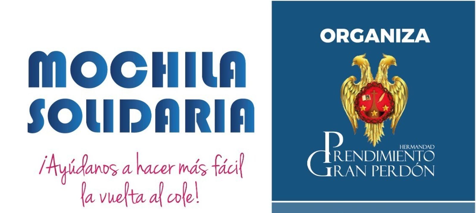 Cartel de la campana Mochila Solidaria de la hermandad del Prendimiento.