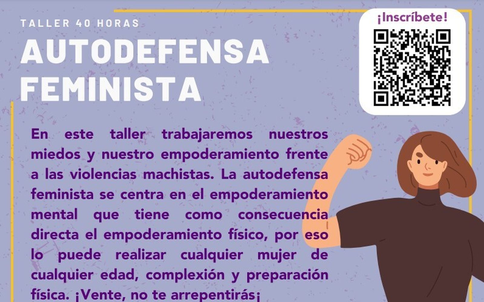 El cartel del taller de autodefensa feminista.