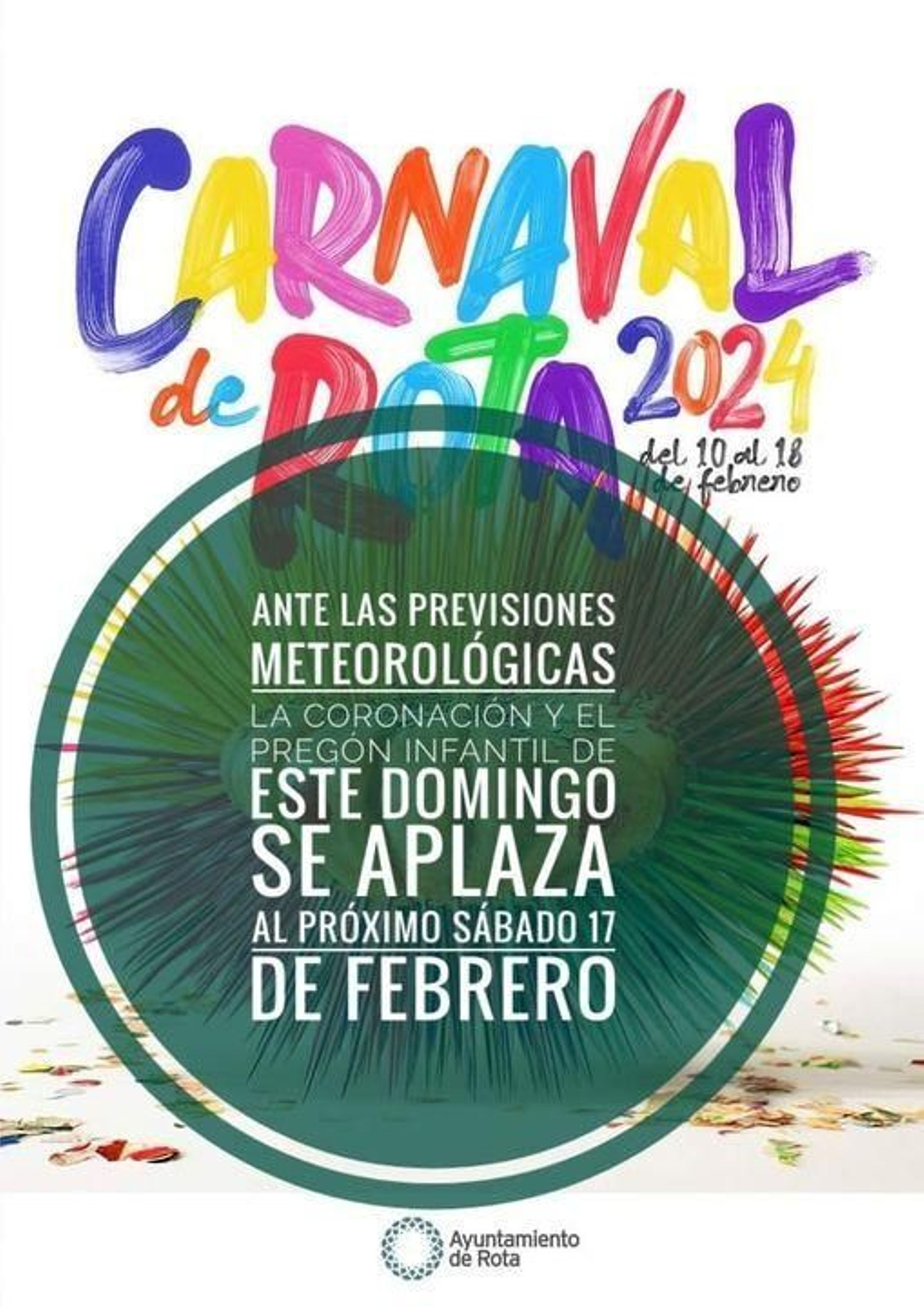 Cartel del aplazamiento.