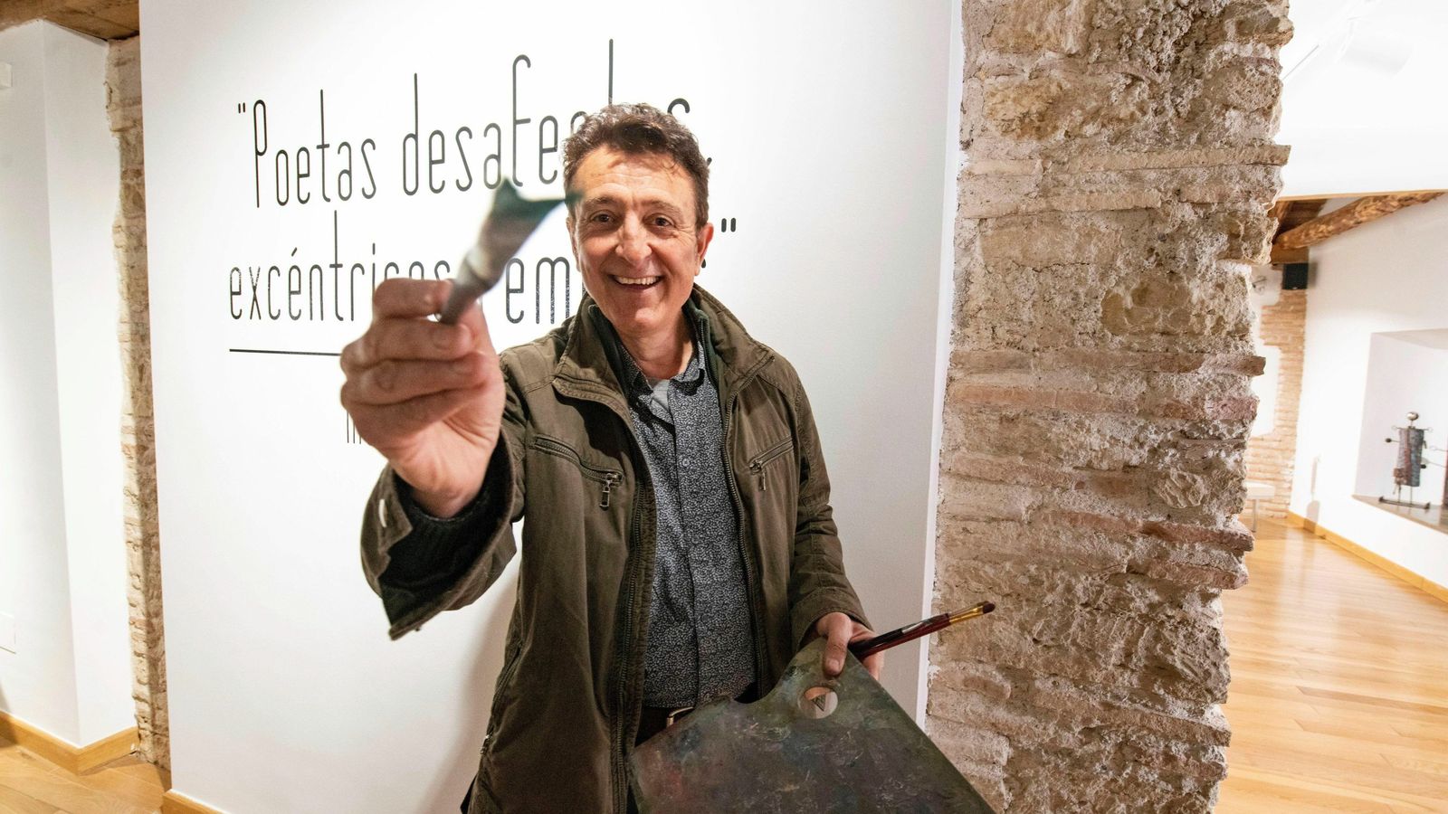 Manolo García, el pasado martes, en la inauguración de una exposición de sus últimos cuadros en Armilla.