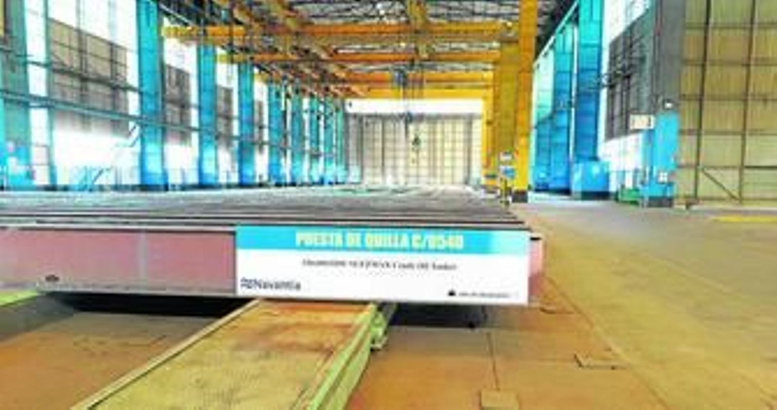 Imagen de las quillas construidas ya por el astillero de Navantia en Puerto Real para los petroleros de Ondimar.