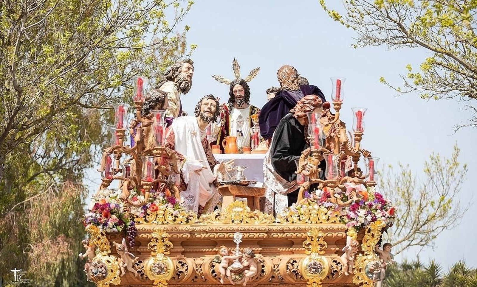 El paso de la Hermandad de la Sagrada Cena de Sanlúcar, en su cartel anunciador de este año.