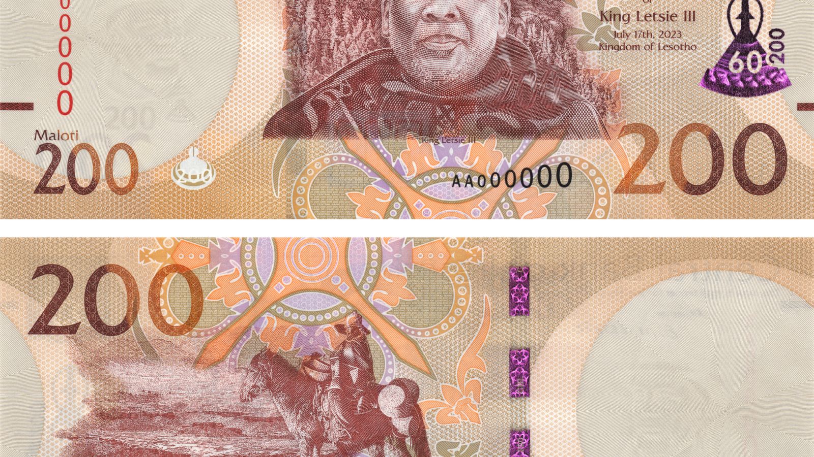 Billete conmemorativo Lesoto