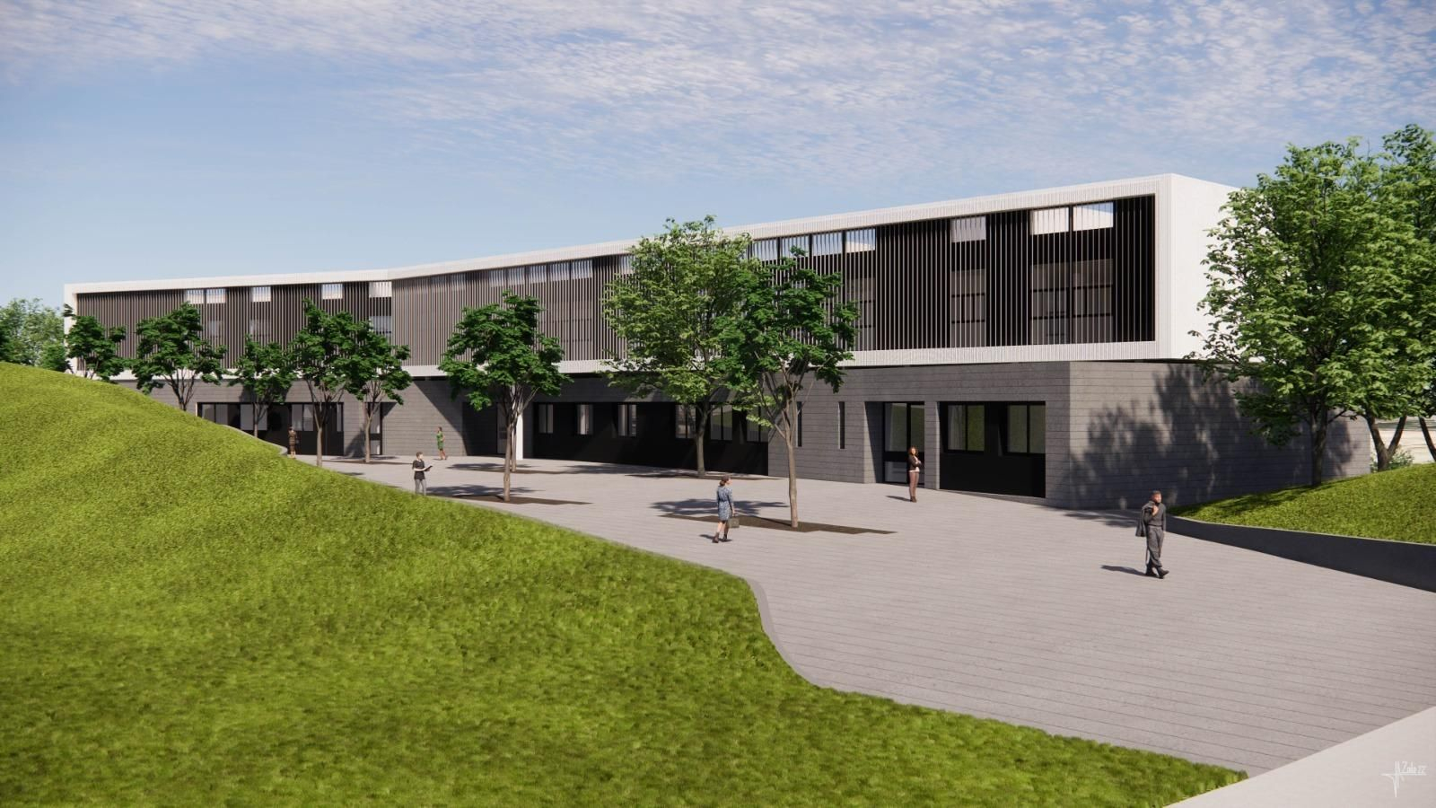 Recreación del exterior del nuevo centro cívico de Los Bermejales.