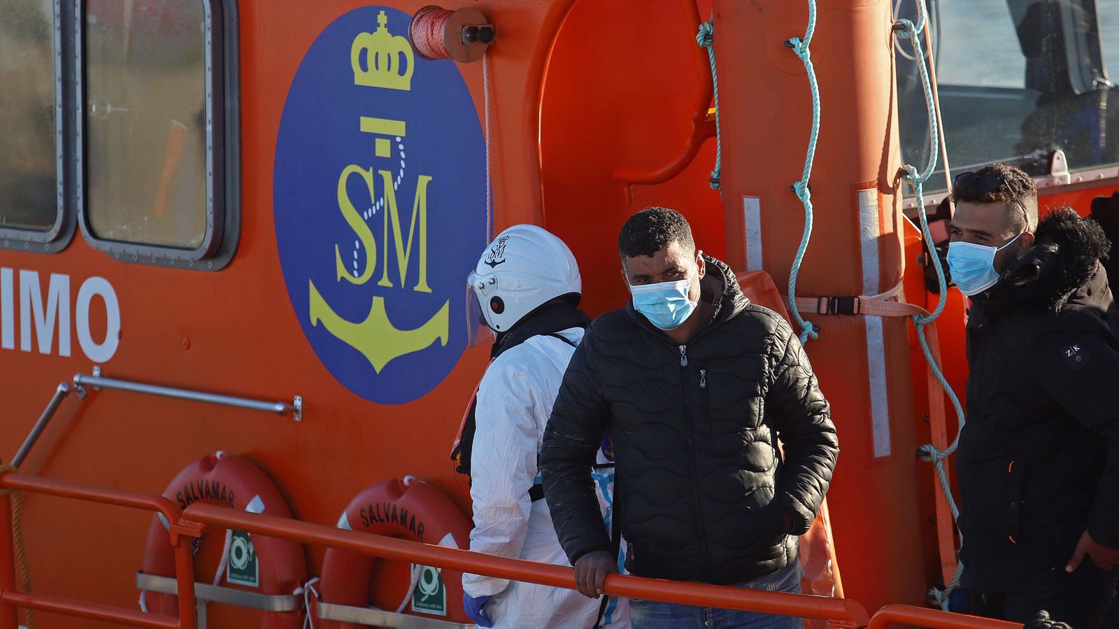 Migrantes rescatados en Algeciras