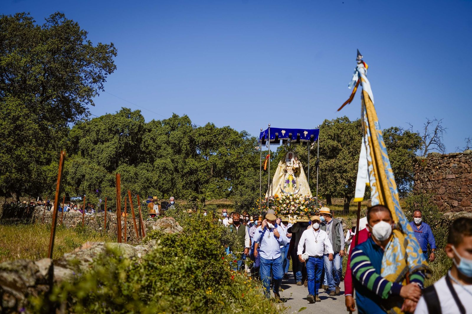 La llegada de la Virgen de Luna a Villanueva de Córdoba, en fotografías