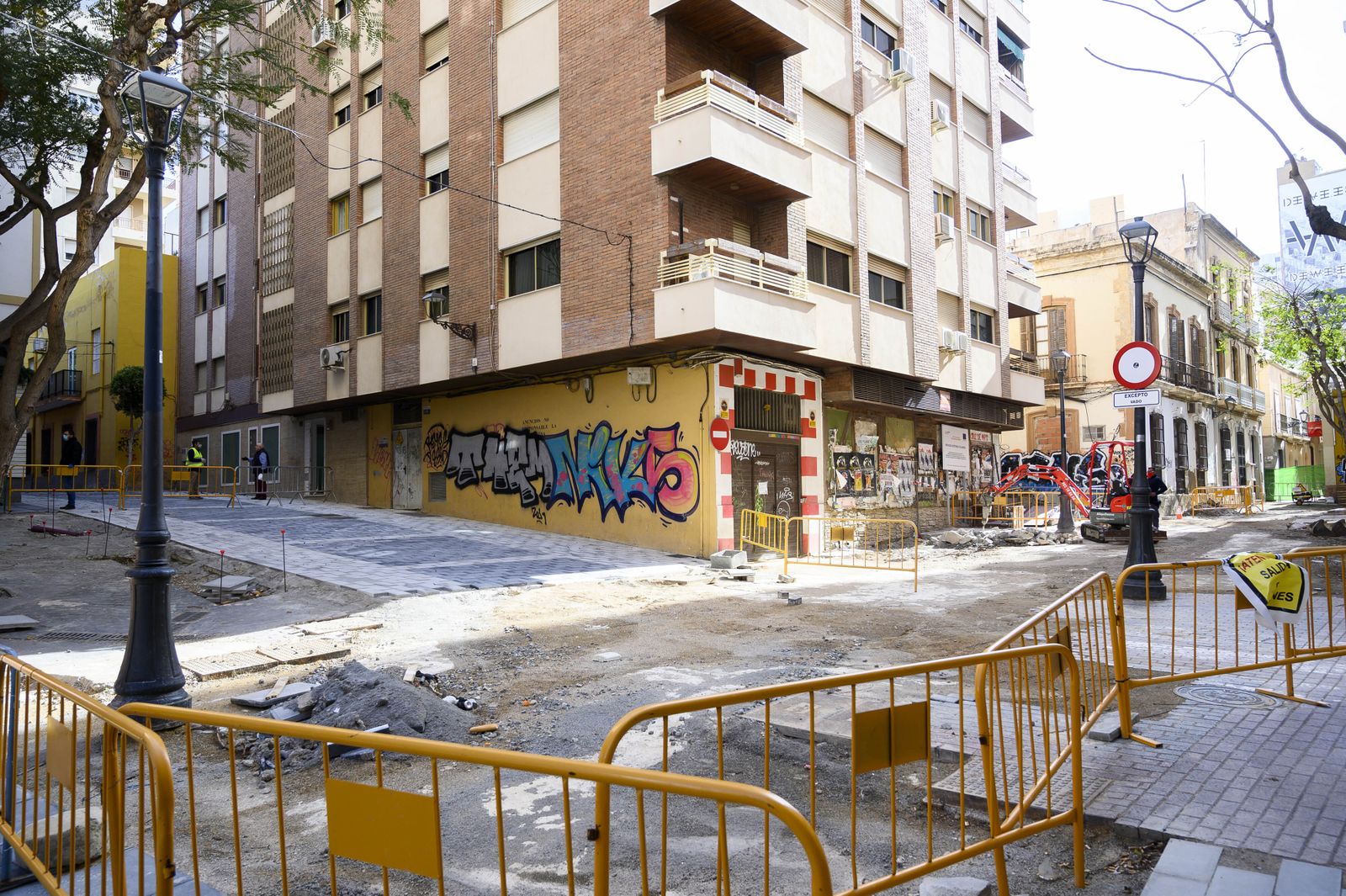Obras en el entorno de la calle Trajano