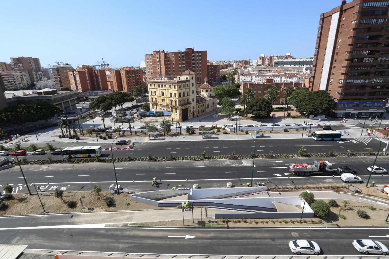 Fotos de los trabajos del Metro de Málaga para liberar la Avenida de Andalucía