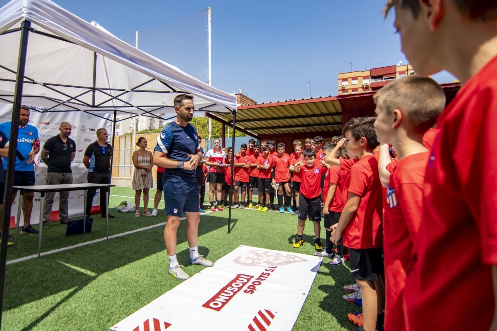 Un momento de la clausura de este campus del Atlético de Madrid.