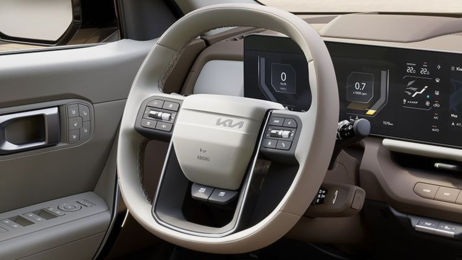 El nuevo mando del cambio del Seltos tiene un diseño igual al del EV3 eléctrico, al igual que la distribución de otros elementos como los mandos de climatización de asientos o memoria de sus regulaciones en las puertas, por ejemplo.