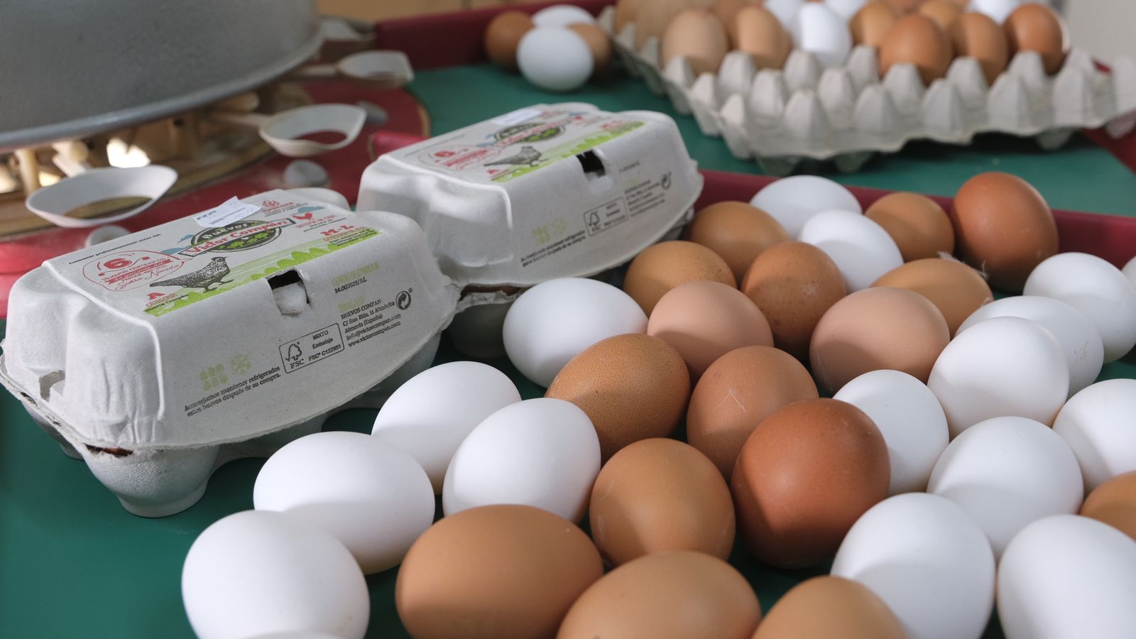 Huevos de Víctor Compán que comercializa en Almería capital, en municipios de Río Nacimiento, Alpujarra y Poniente almeriense