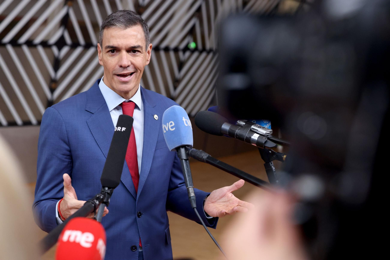 El presidente del Gobierno, Pedro Sánchez, en Bruselas, este jueves.