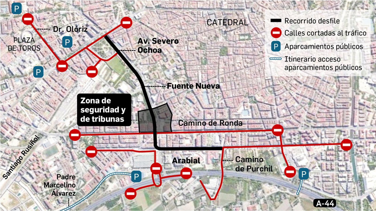 Día de las Fuerzas Armadas en Granada: expectación por el desfile, por los Reyes... Y por el caos de tráfico