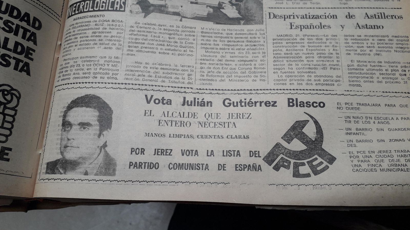 Anuncio del candidato del PCE