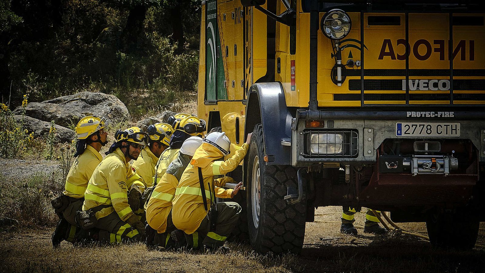 Simulacro de incendio del CEDEFO de Algodonales.