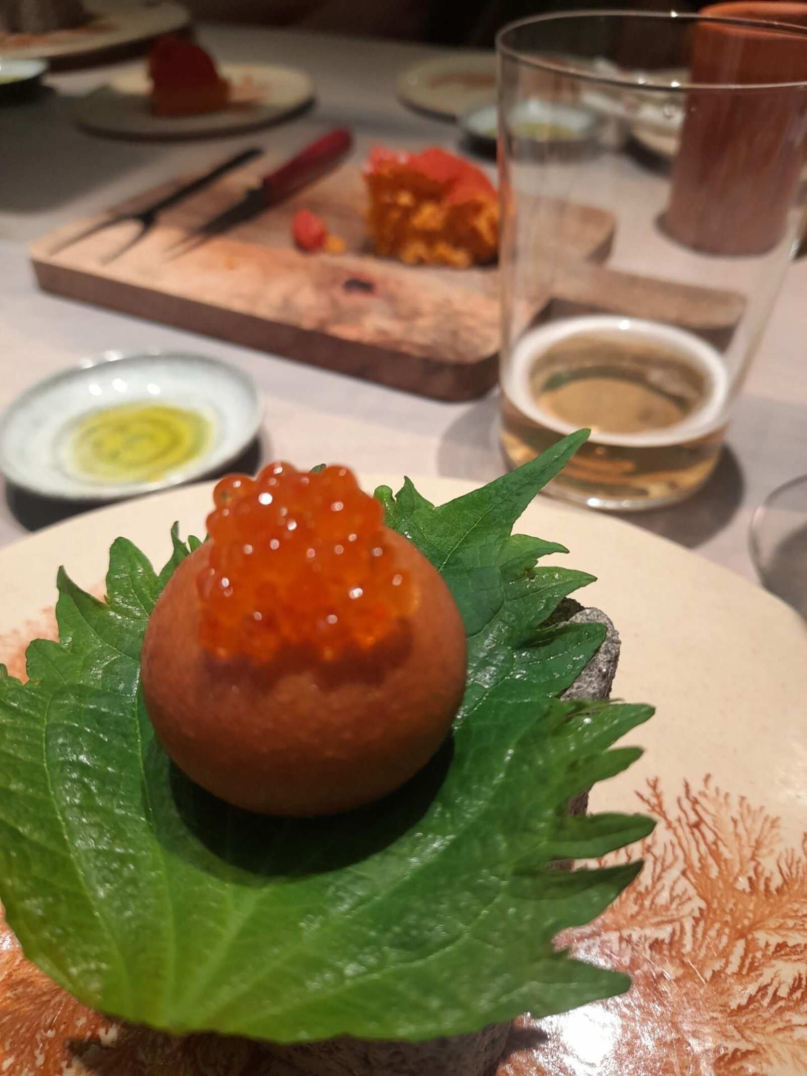 Buñuelo de esturión ahumado