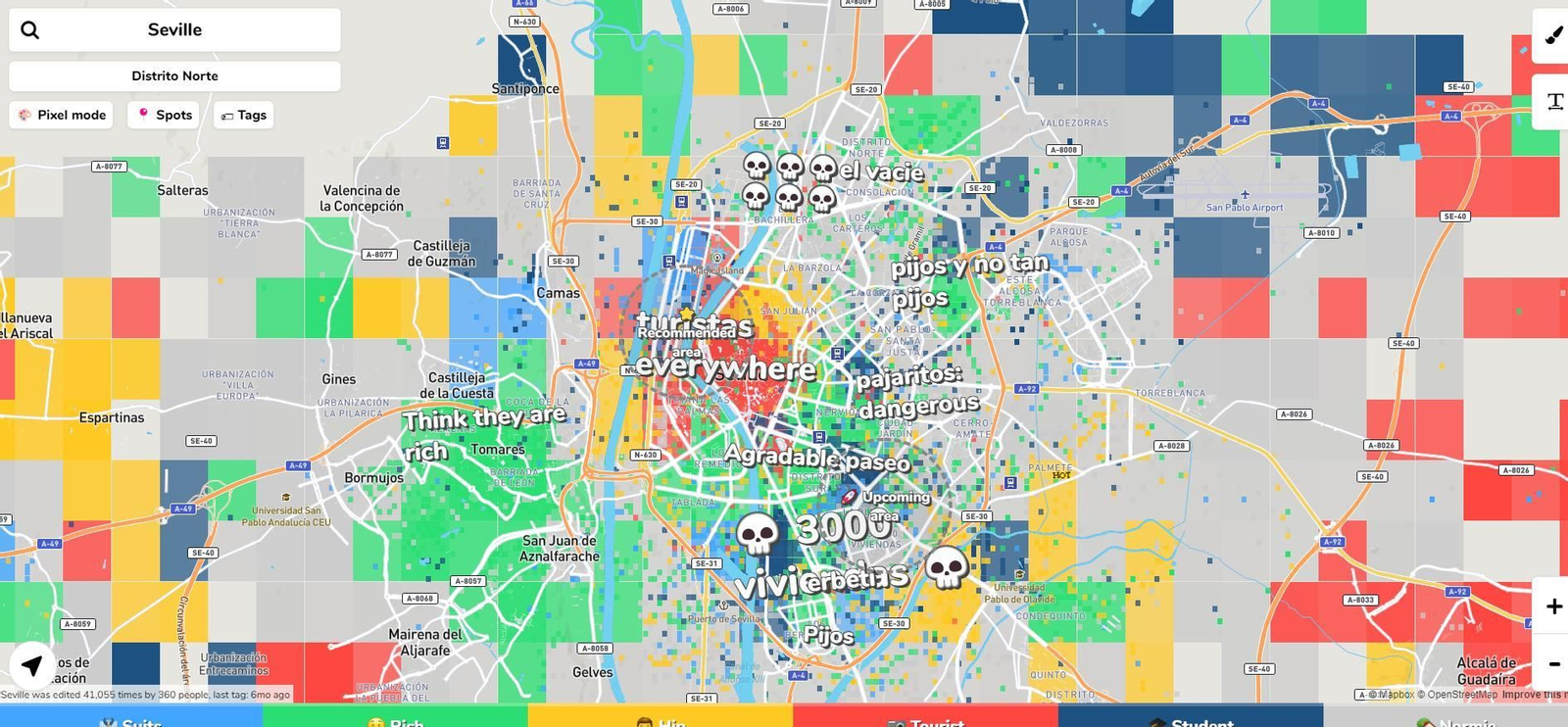 El mapa de los estereotipos por barrios sevillanos.