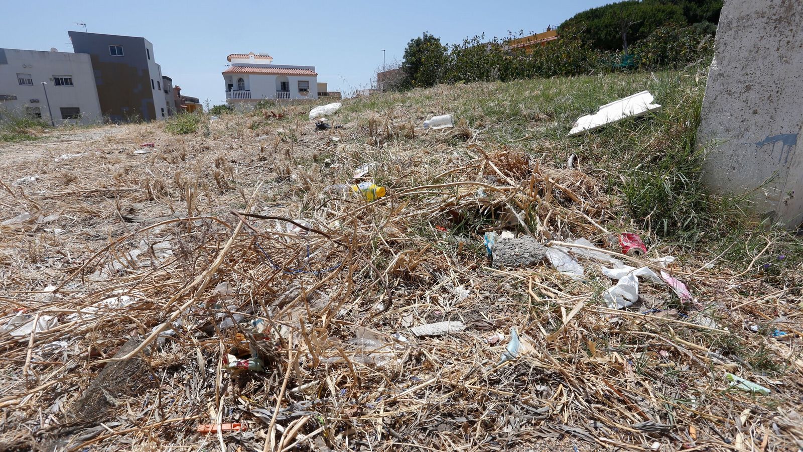 El descampado junta a los edificios.