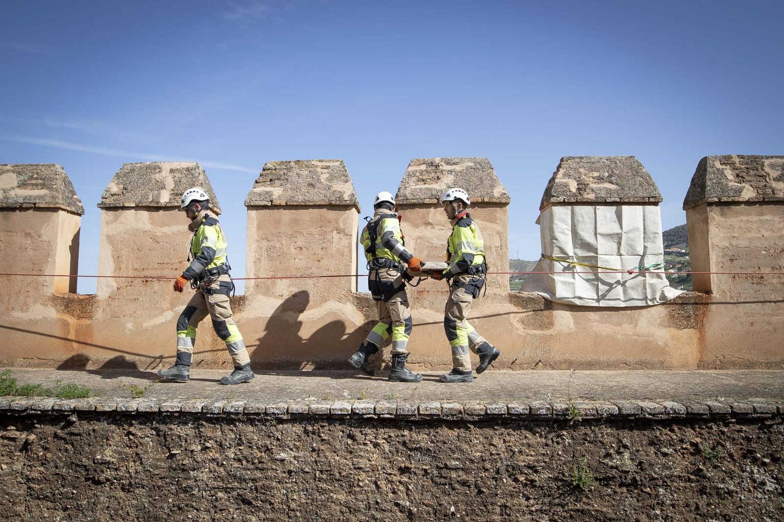 El simulacro de protección del patrimonio de Granada ante terremotos, en imágenes