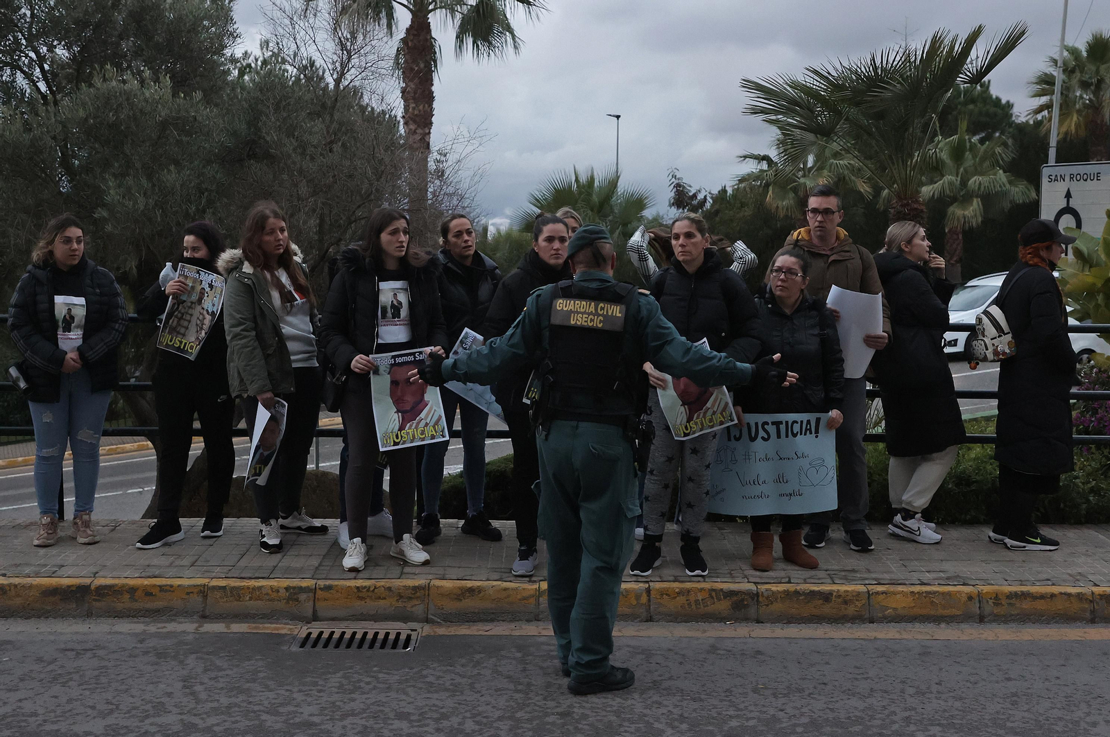 La entrada a los juzgados de San Roque del presunto asesino de Salvi, en imágenes