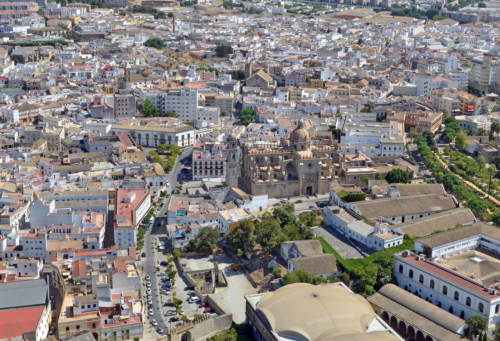 Imagen áerea del centro de la ciudad.