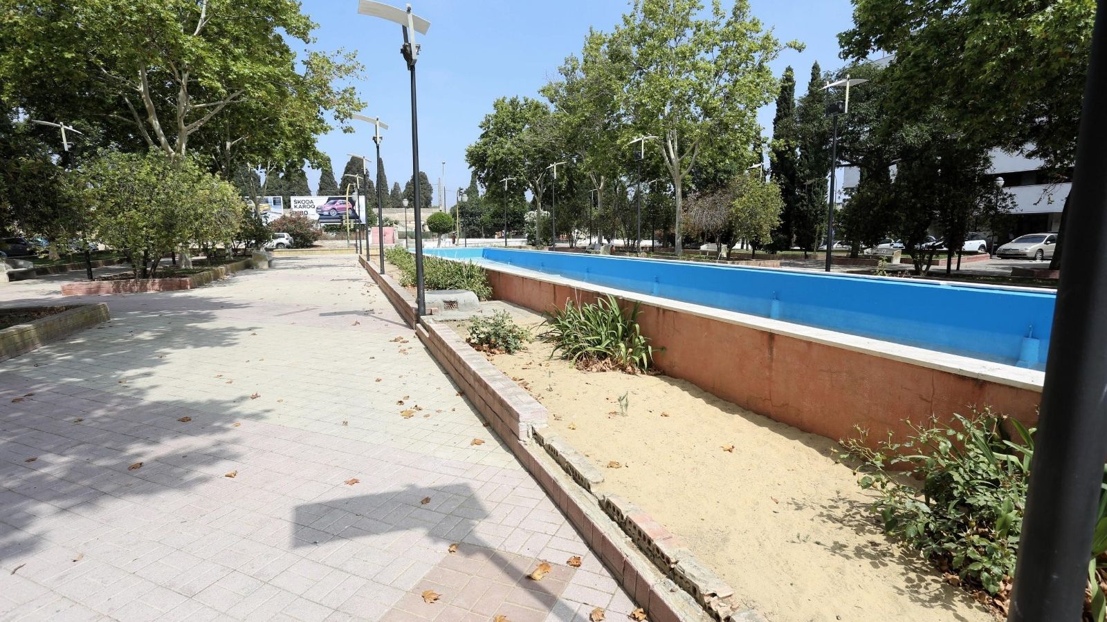 Imagen de la fuente en la plaza Hermano Ignacio.