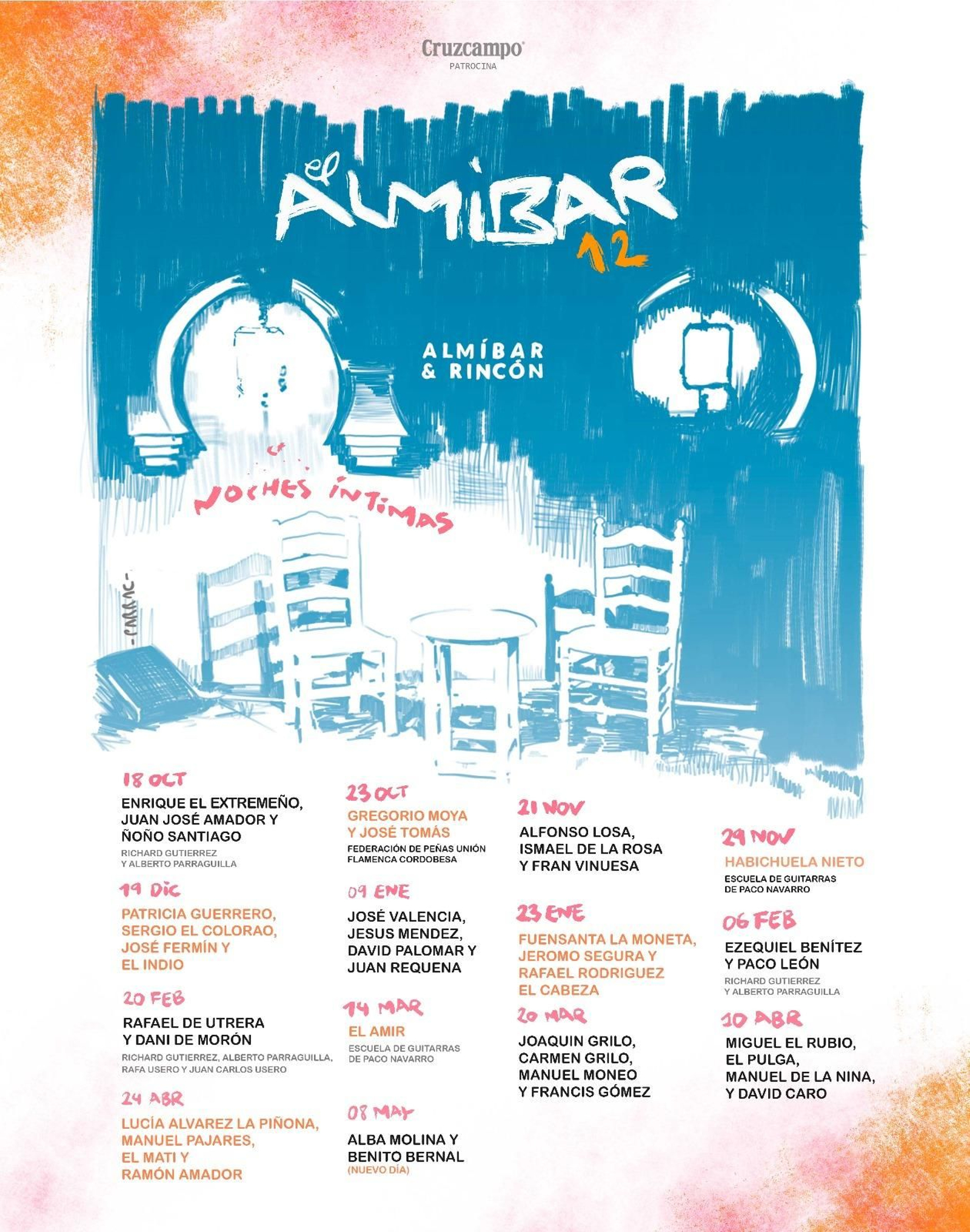 El cartel anunciador de las Noches Íntimas de El Almíbar.