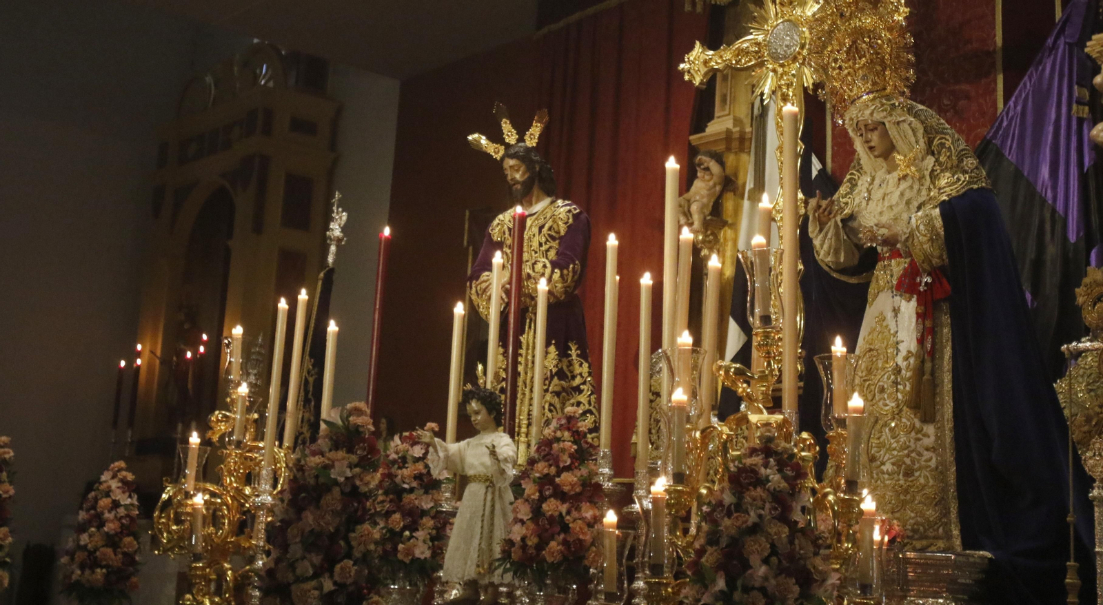 La Virgen de la Estrella y el Señor de la Redención, en el altar de cultos de la pasada Semana Santa.