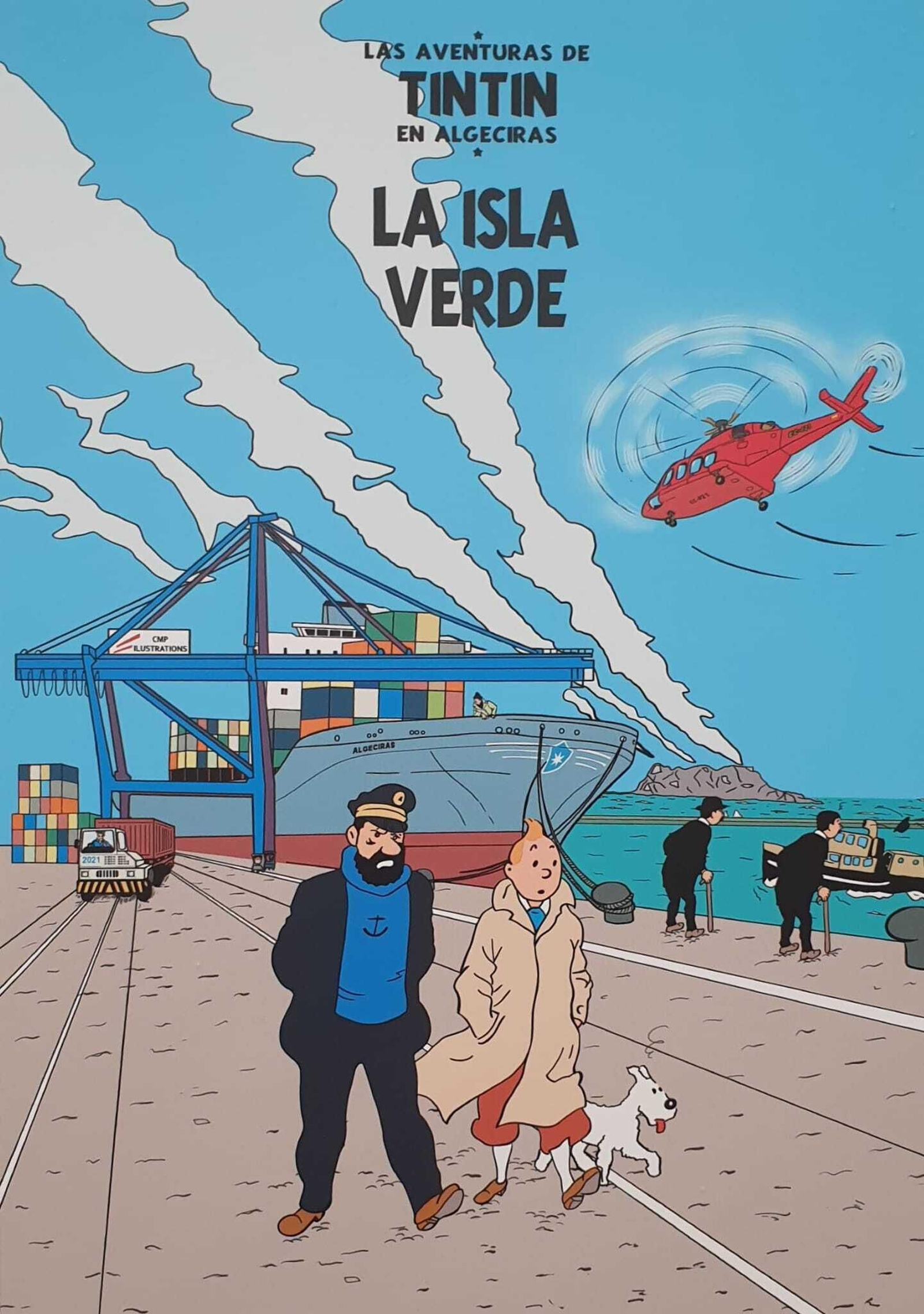 Ilustraciones de la exposición 'Las aventuras de Tintín en Algeciras'.