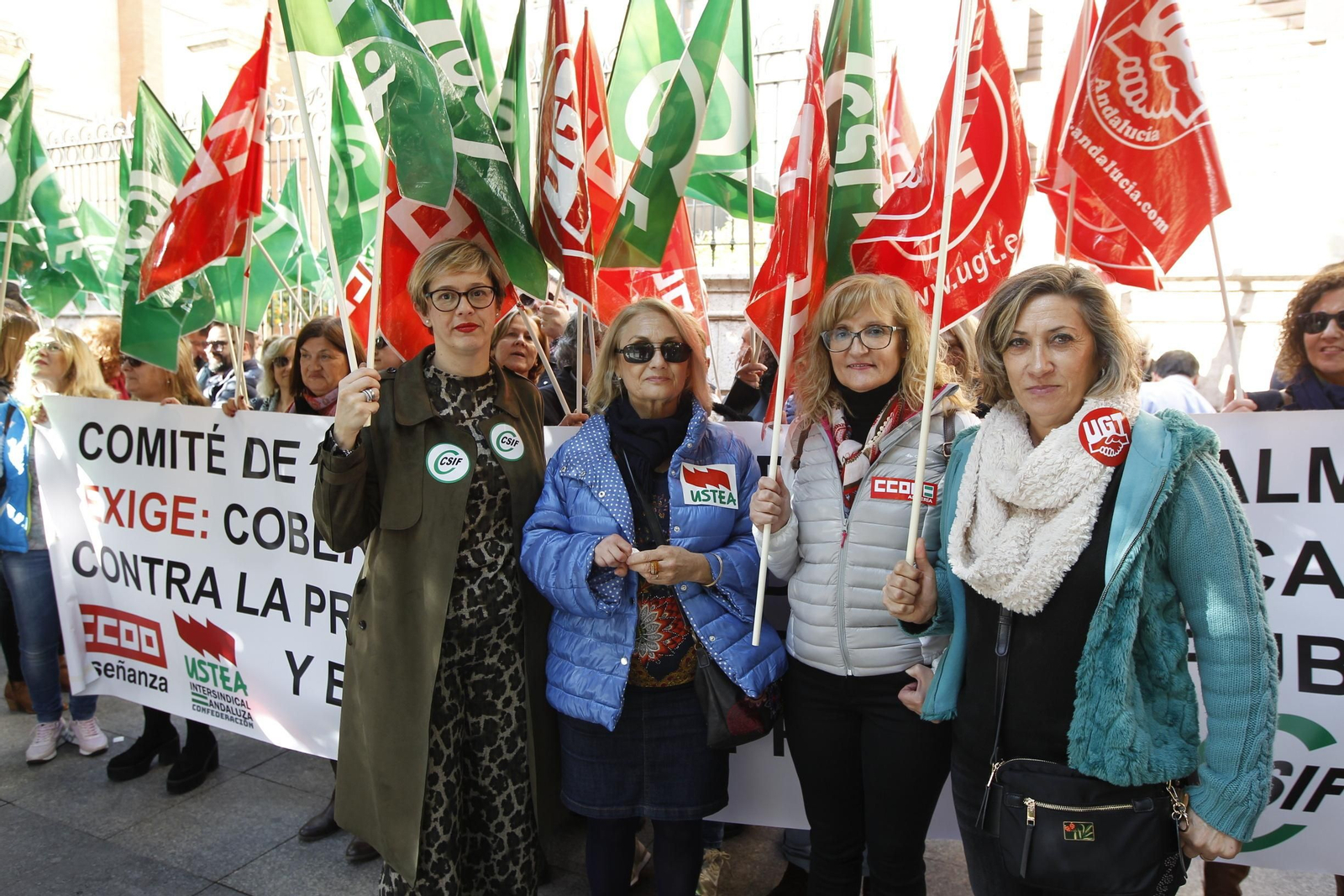 Portavoces de los sindicatos en el Comité de Empresa de la Delegación de Educación