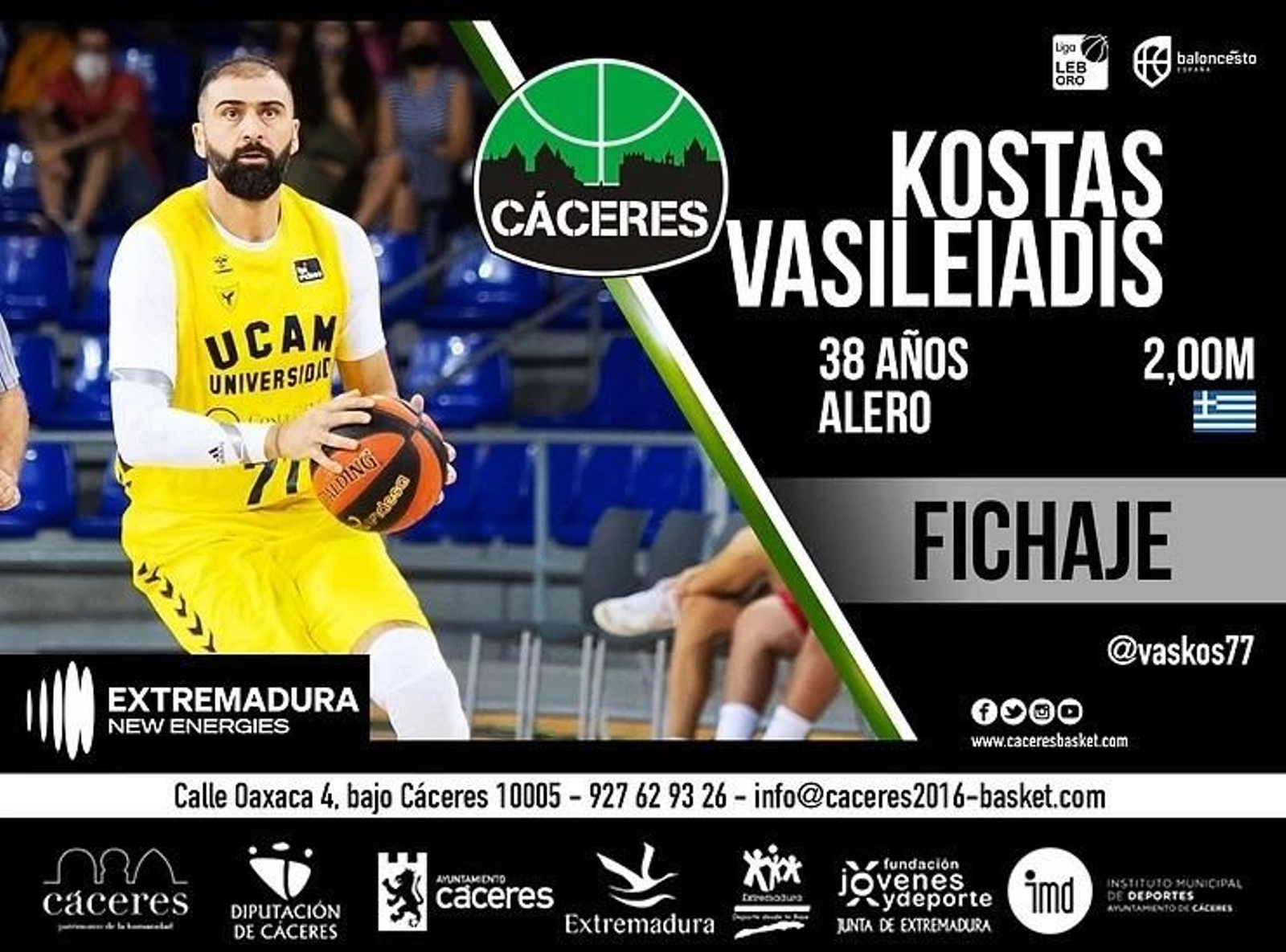 Vasileiadis, nuevo jugador del Cáceres.