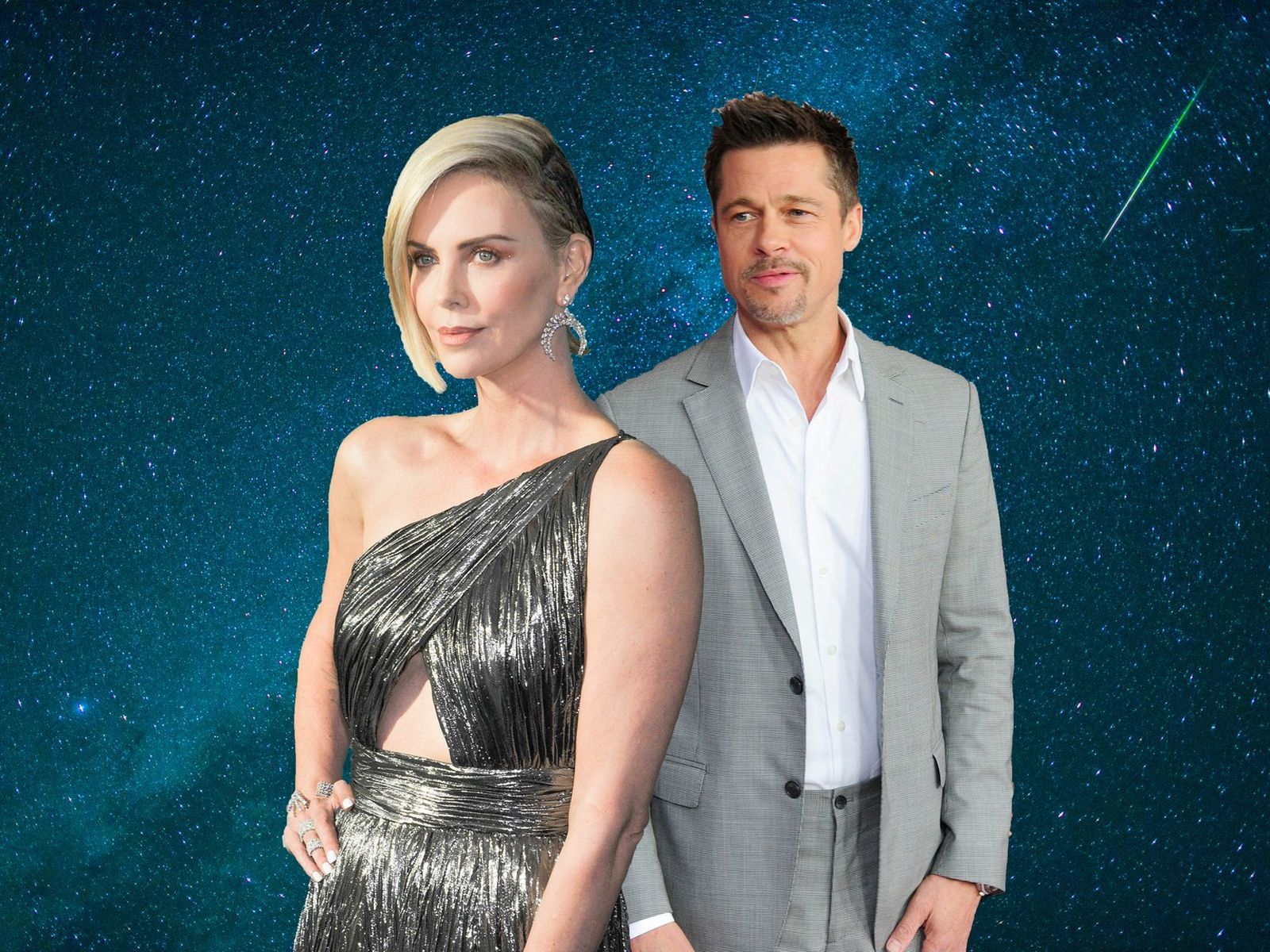 Fotomontaje de los actores Charlize Theron y Brad Pitt.