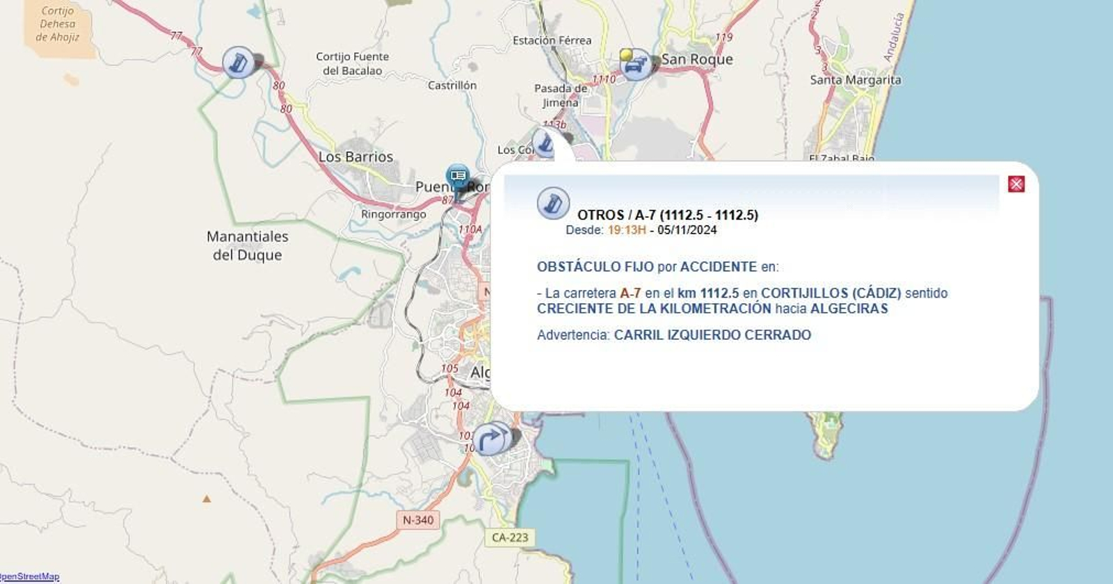 El último incidente registrado este martes en la A-7.