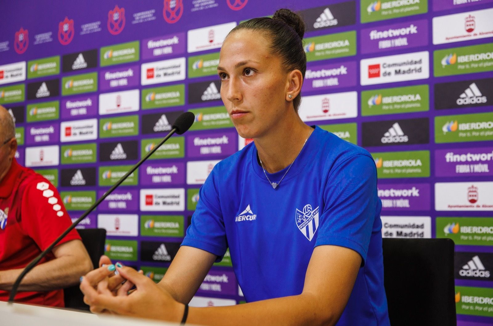 Cinta Rodríguez, durante su comparecencia en la previa de la semifinal.