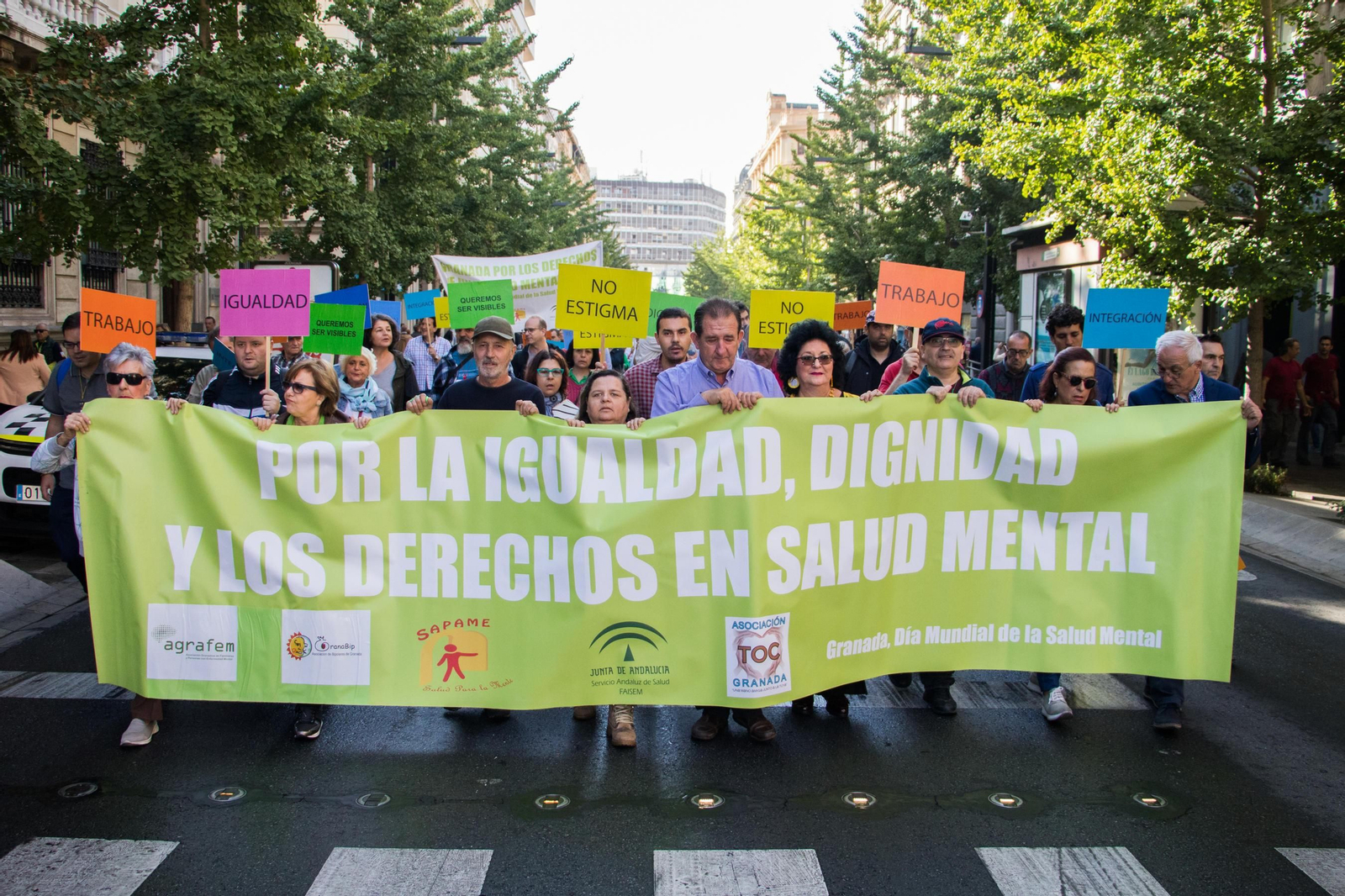 La marcha que tuvo lugar ayer recorrió toda la Gran Vía hasta el Triunfo.