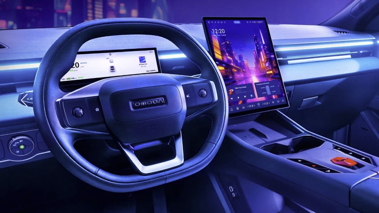 La pantalla central situada en vertical es toda una innovación en la gama Omoda: ninguno de sus modelos a la venta -los Jaecoo, sí- cuenta con ella.