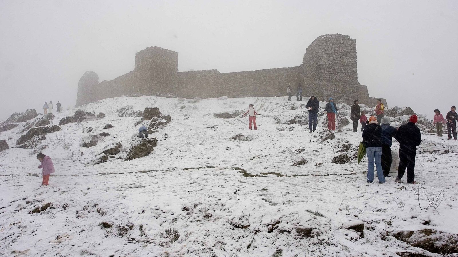Nieve en Aracena en 2021.
