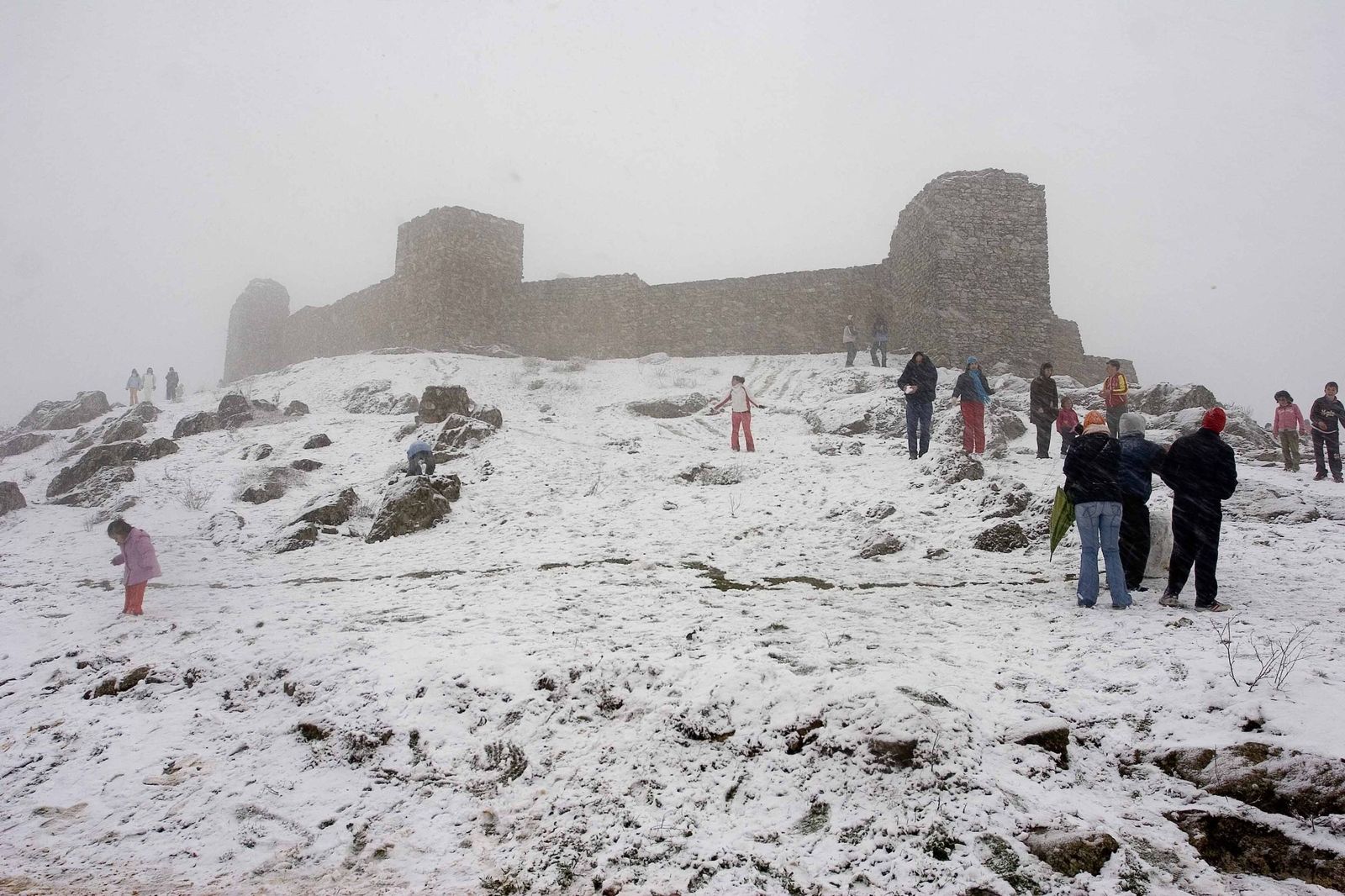 Imagen de archivo de la última vez que nevó en Aracena.