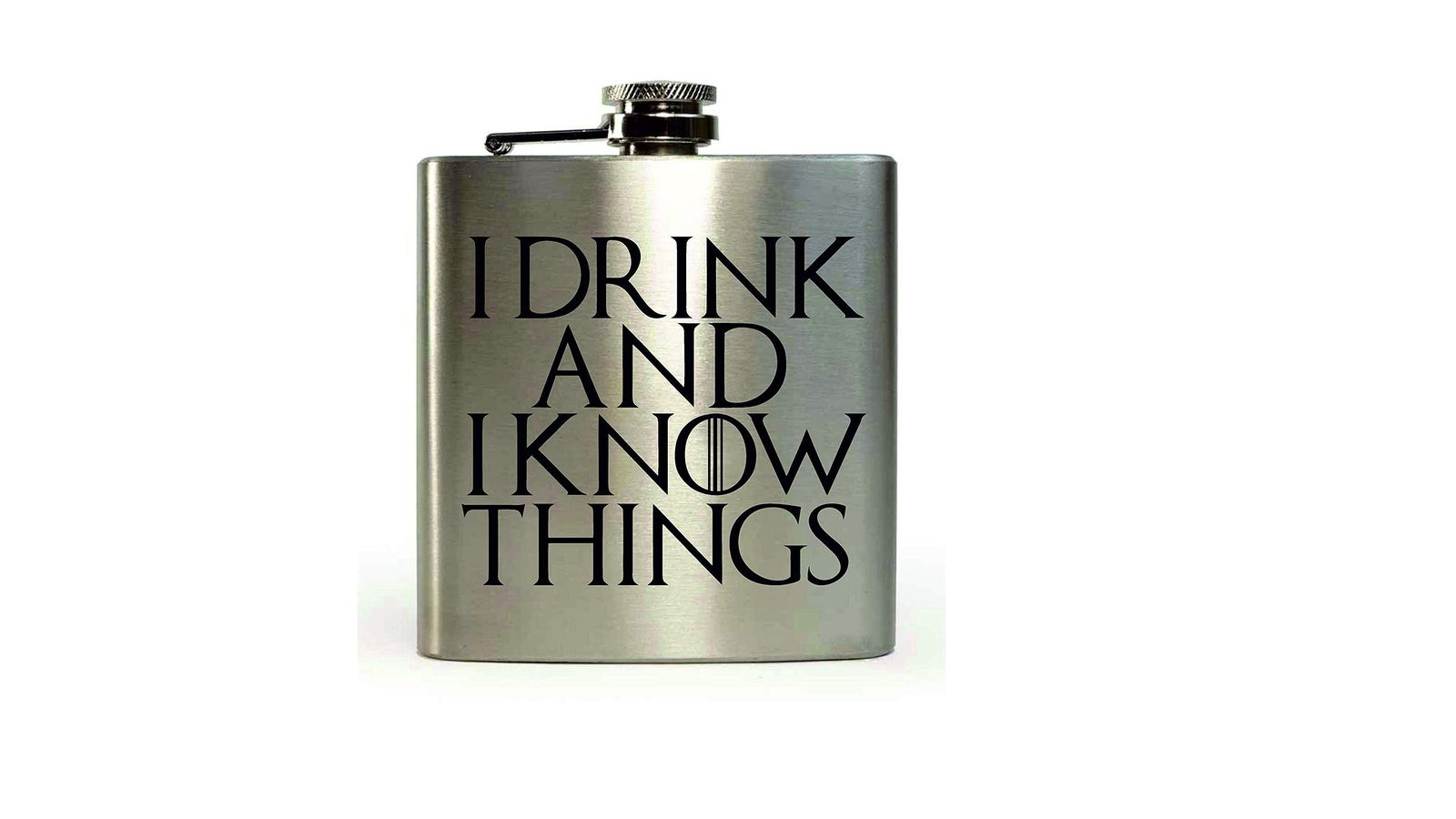 Petaca 'I drink and I know things' de Juego de Tronos.