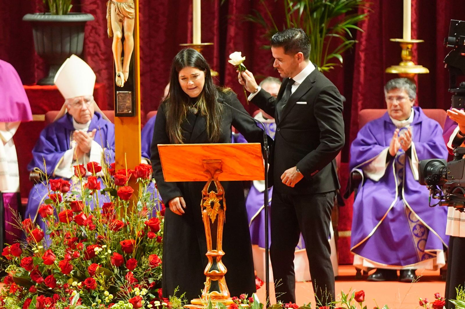 Liliana Sáenz de la Torre, durante la acción de gracias en el funeral de las víctimas de Adamuz.