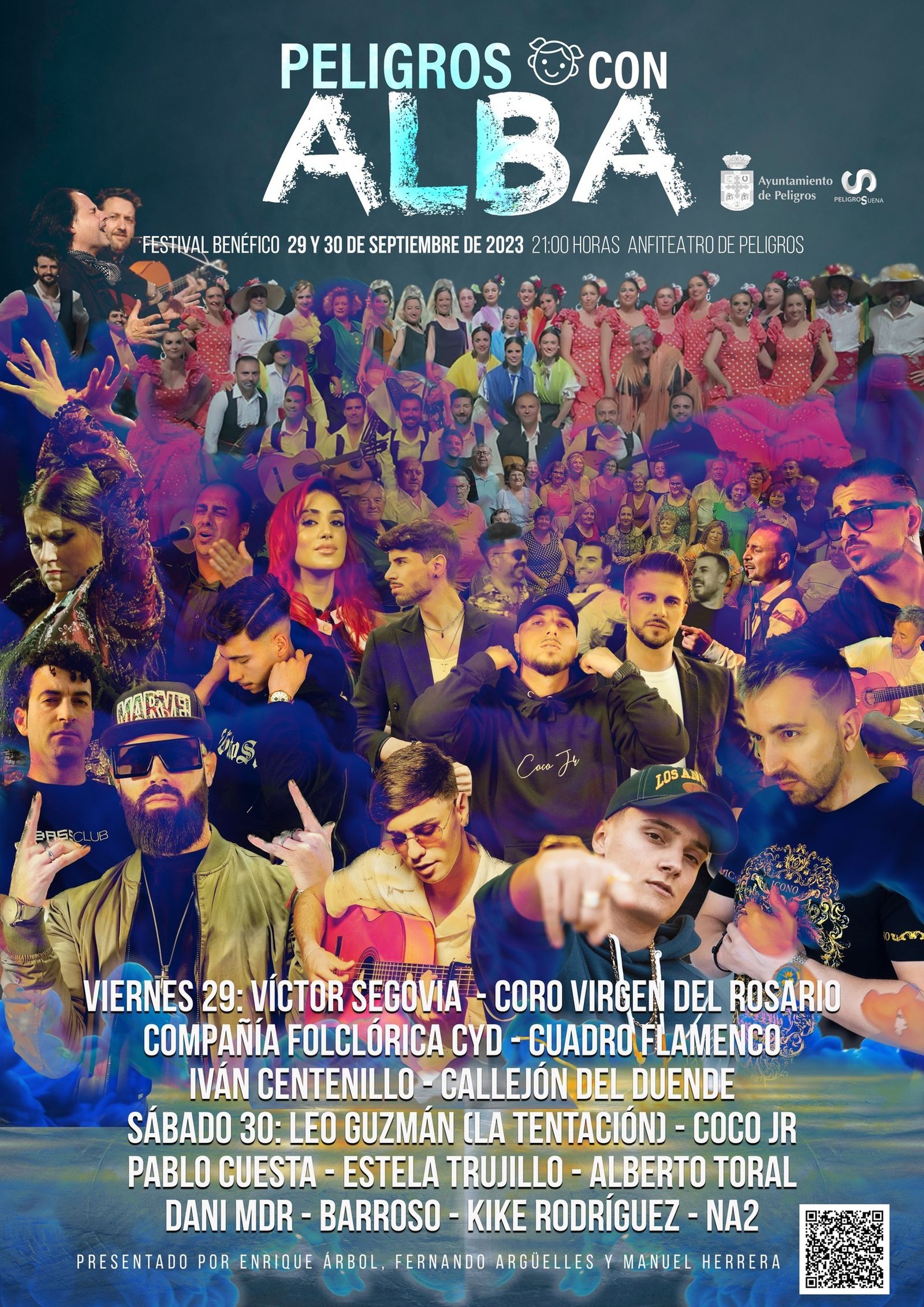 Imagen del cartel promocional en el que se anunciaba la celebración de un festival en favor de Alba