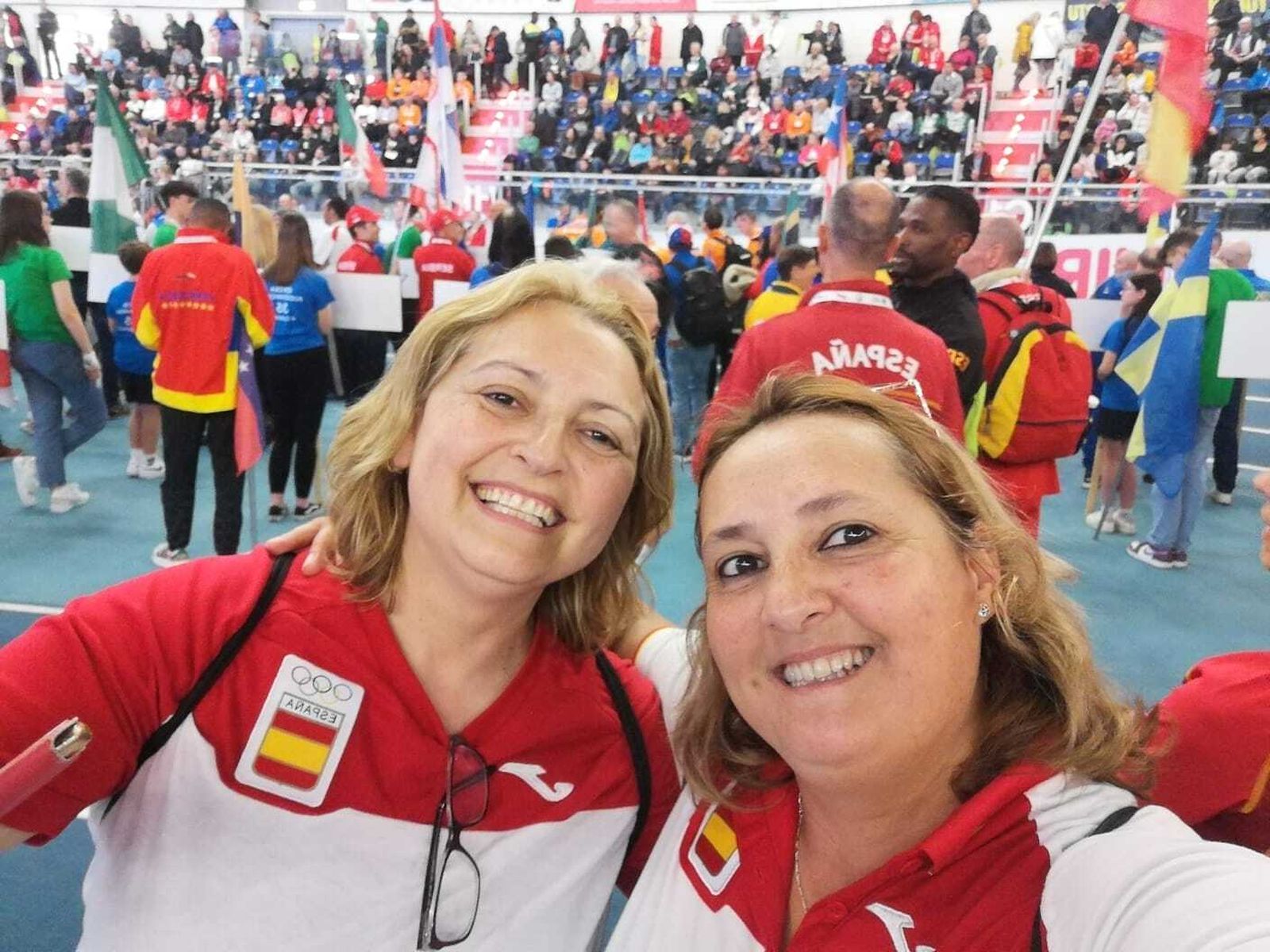 Koke Hidalgo y Teresa Boza, en el Mundial de veteranos.