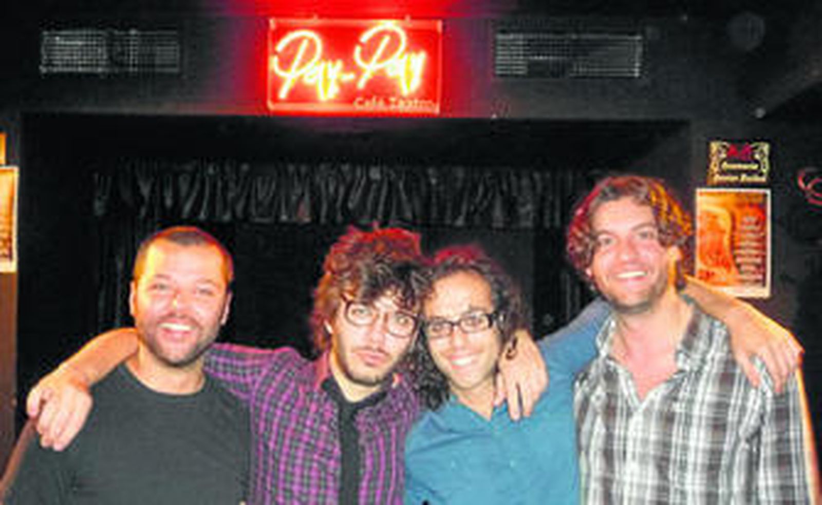 Los cantautores Miguel Rodríguez, Miguel Ángel Márquez, José Féliz López y Kico Gómez.