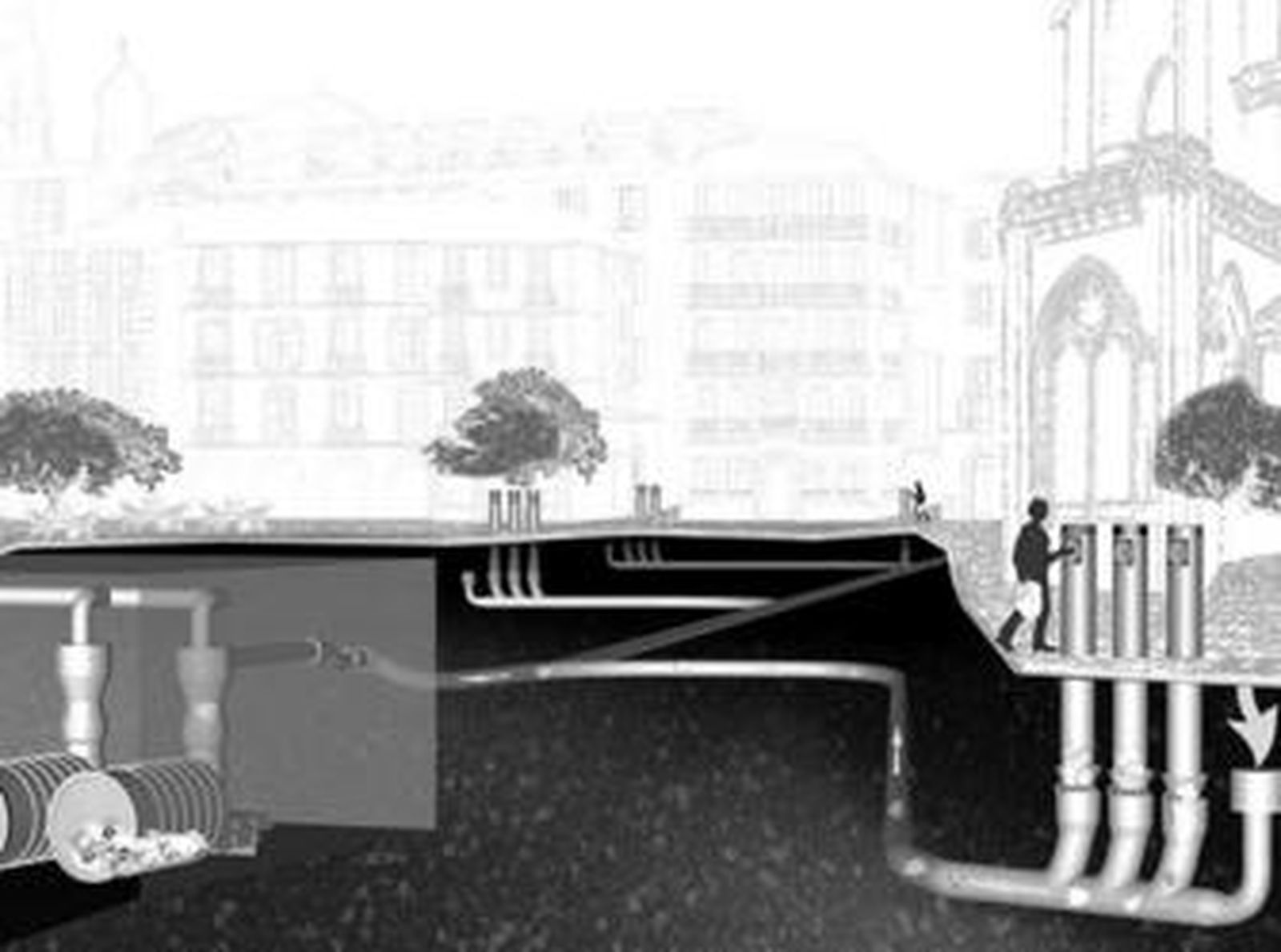 Esquema de funcionamiento de la recogida neumática.