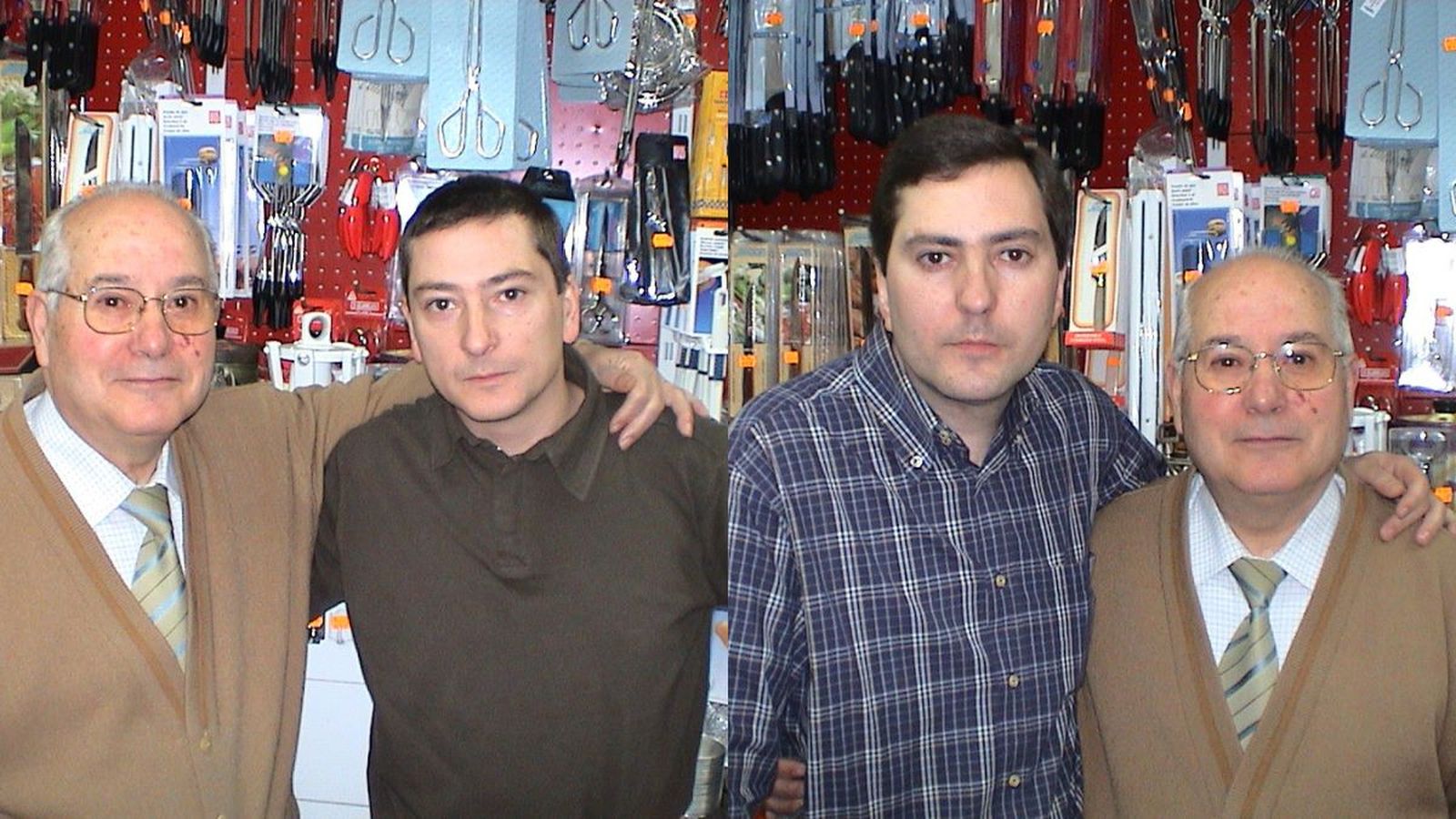 Javier y Eduardo, actuales dueños de El Pósito Menaje junto a su padre, el fundador.