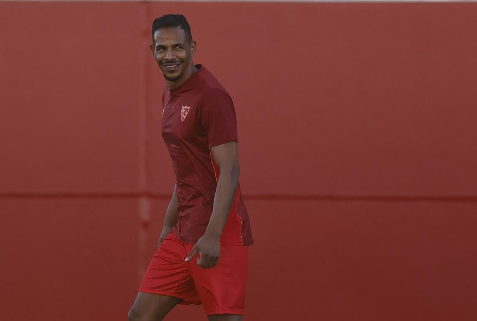 Fernando, sonriente en el entrenamiento del lunes.