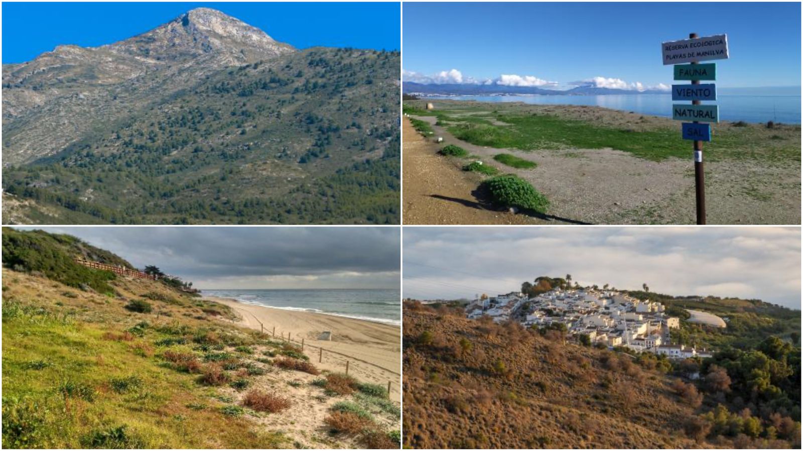 Los cuatro senderos de Málaga con la etiqueta 'Sendero Azul'.