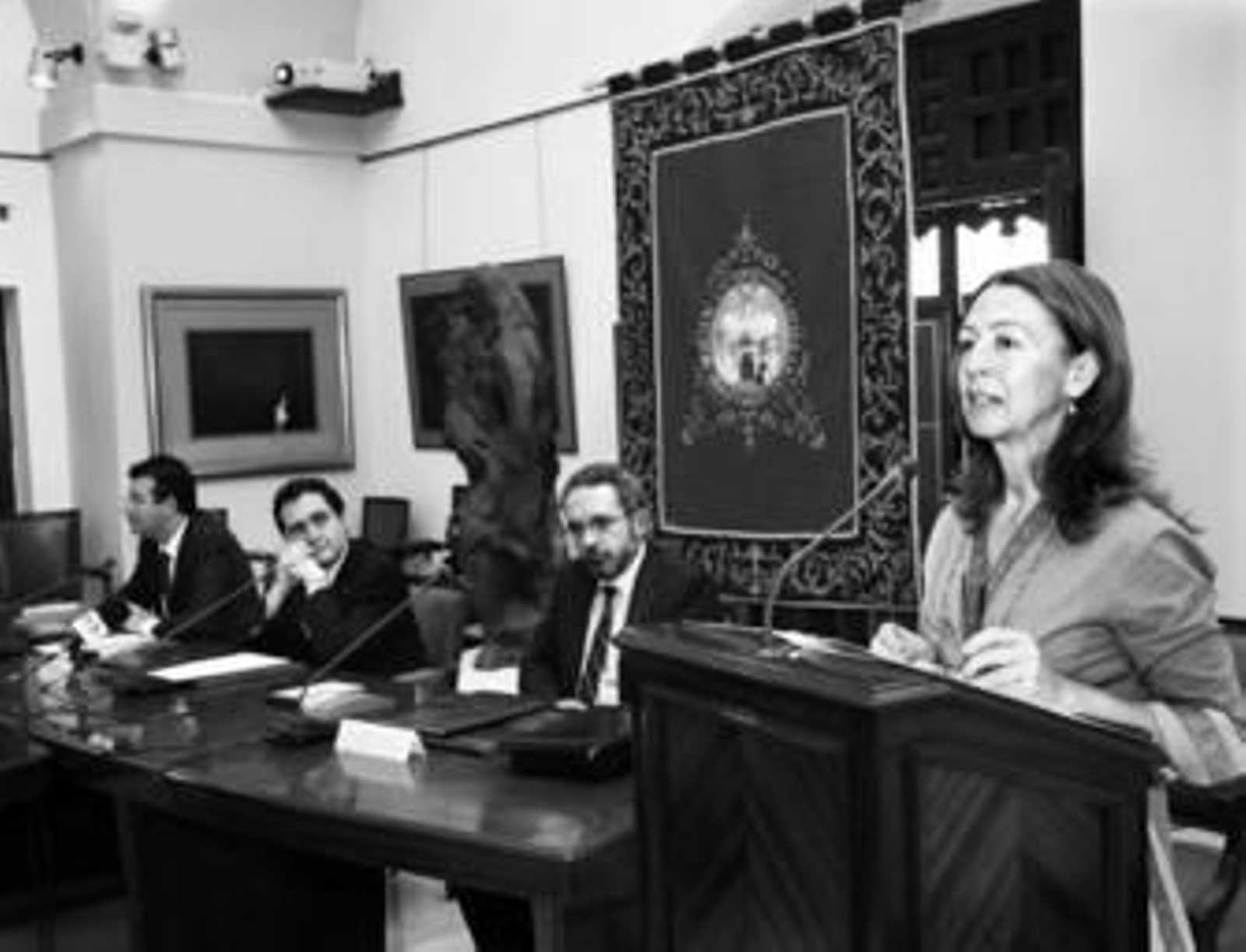 María Fernanda Morón, directora del proyecto, junto Ramón Rivas, Joaquín Luque y Francisco Javier Fernández.